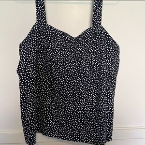 Polka Dot Loft blouse L. Linen material Navy